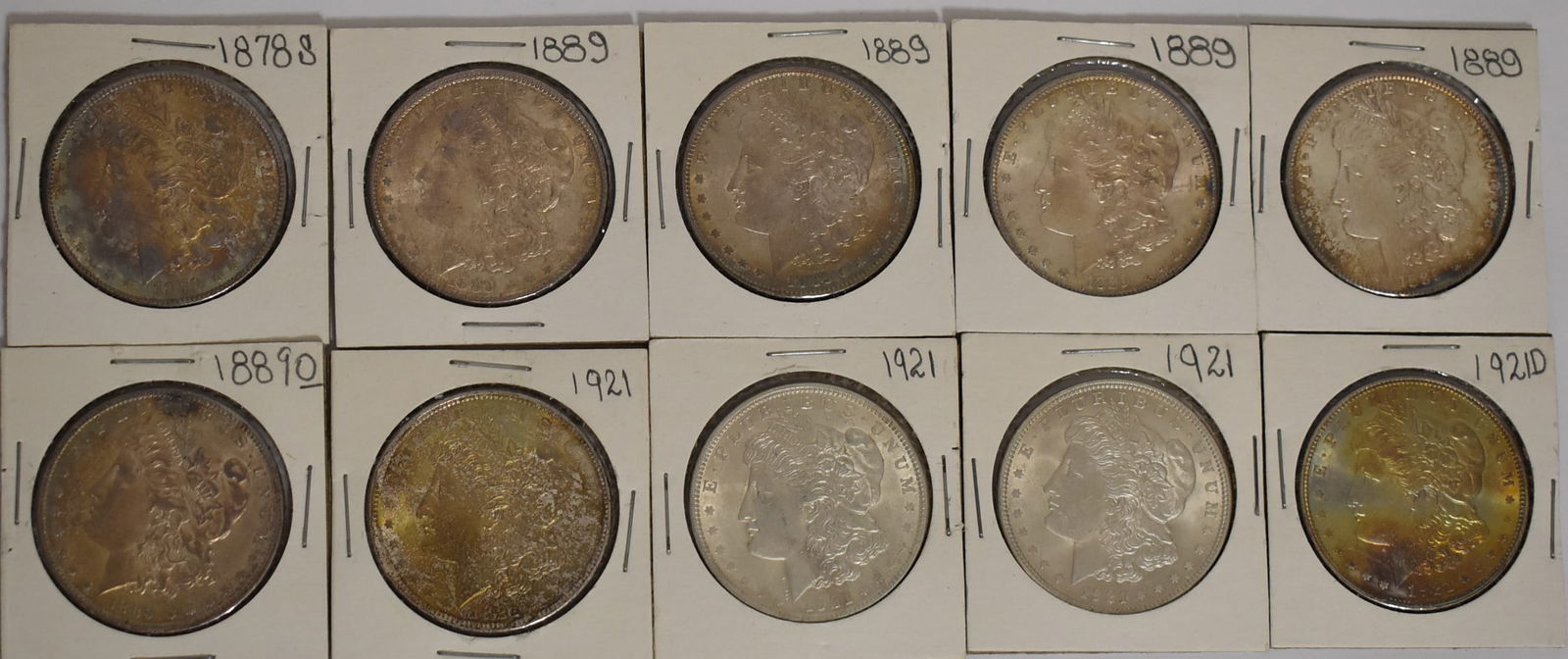 LOT (10) ASSORTED MORGAN SILVER DOLLARS (1 of 11)