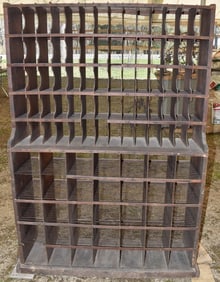 EXCEPTIONAL EARLY POST OFFICE LETTER RACK (HOTEL)