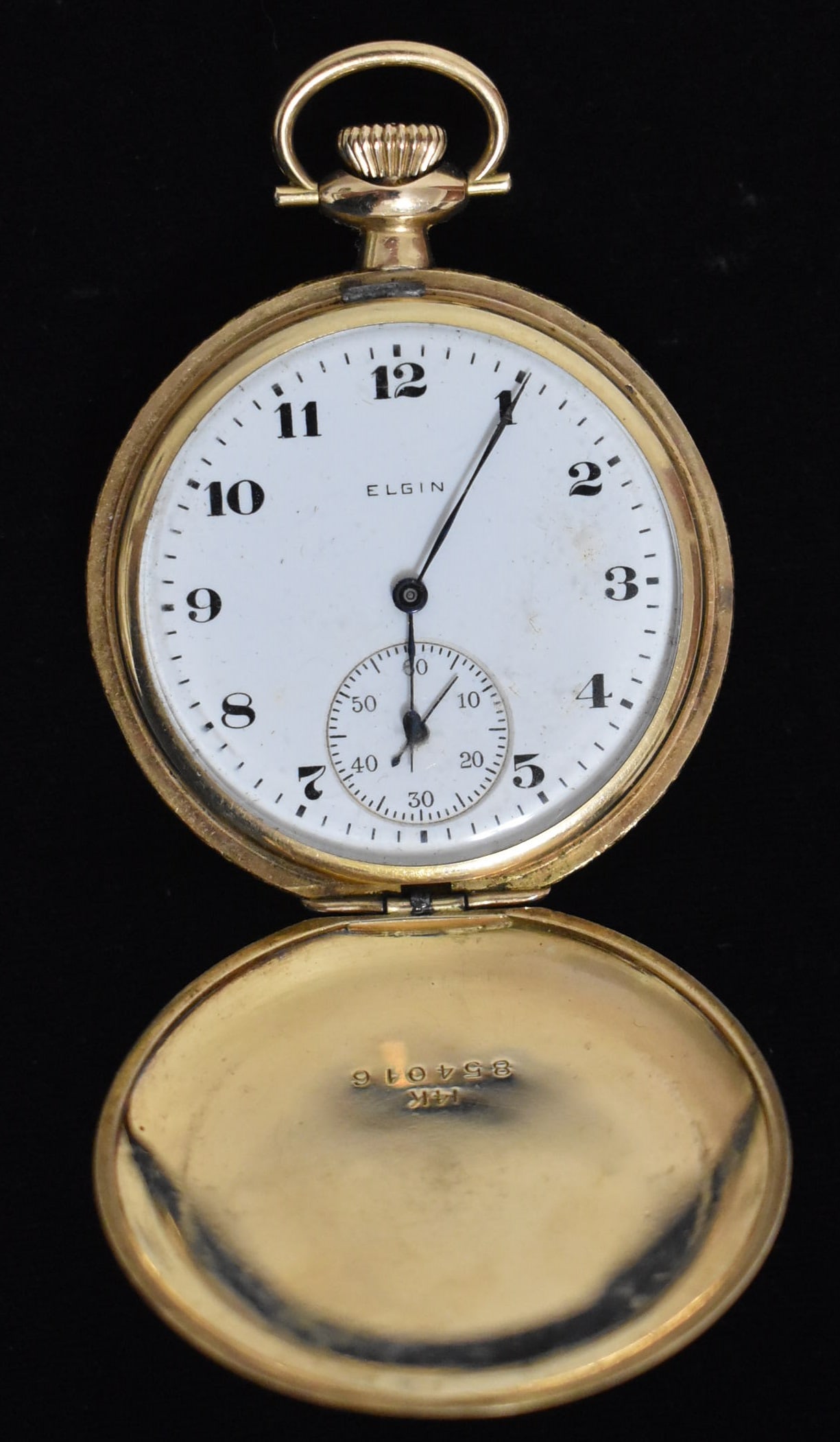 ELGIN NATIONAL 14KT POCKET WATCH, SER. #20595089, 14 SZ (1 of 9)