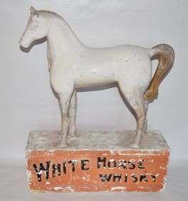 WHITE HORSE WHISKY CHALKWARE COUNTERTOP DISPLAY, 20TH C