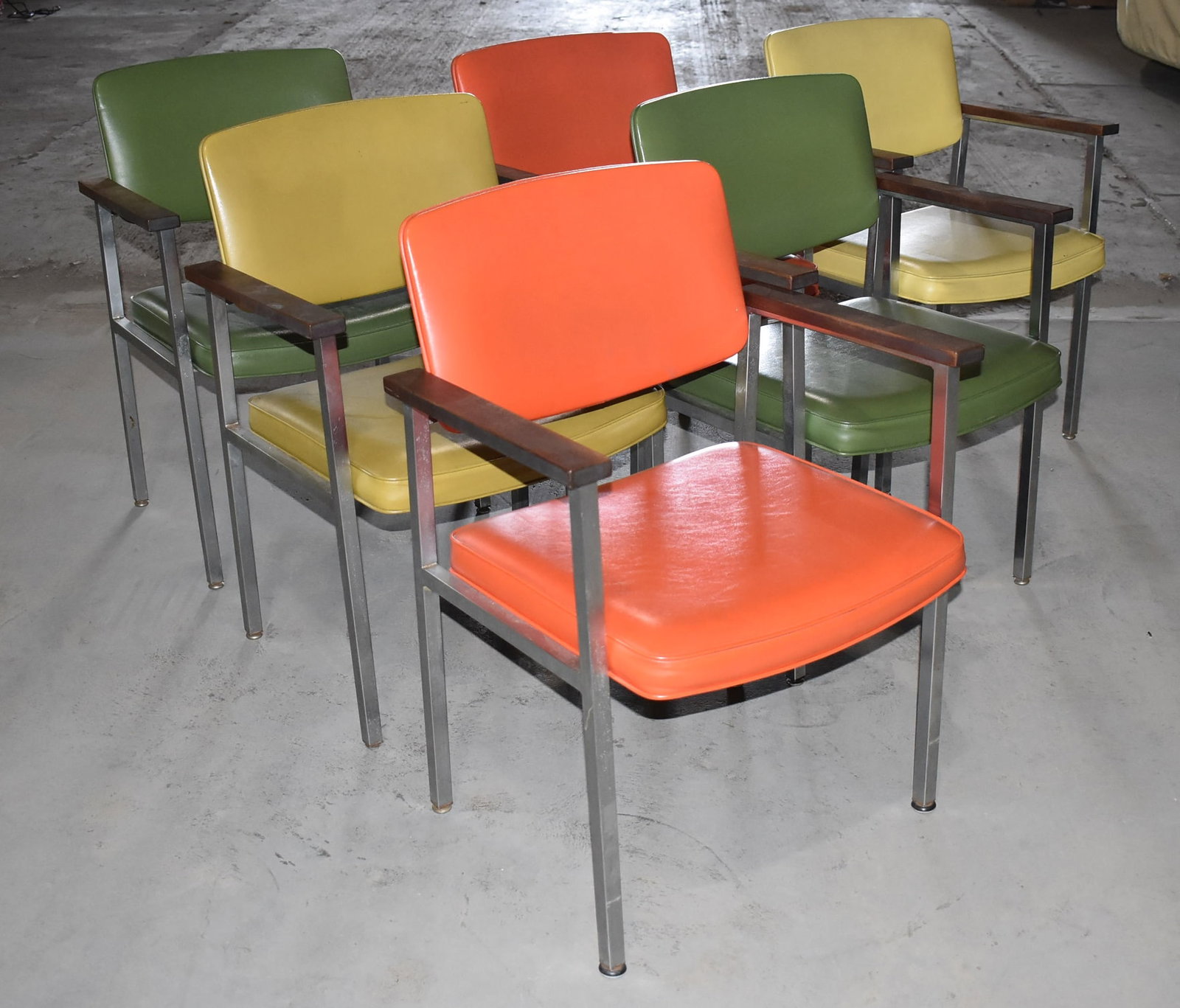 (6) MID CENTURY MODERN COSCO BUSINESS FURNITURE/CHAIRS: SET (6) MID CENTURY MODERN COSCO BUSINESS FURNITURE/CHAIRS, C. 1970