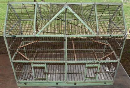 ART DECO PAINTED CANARY CAGE, C. 1930