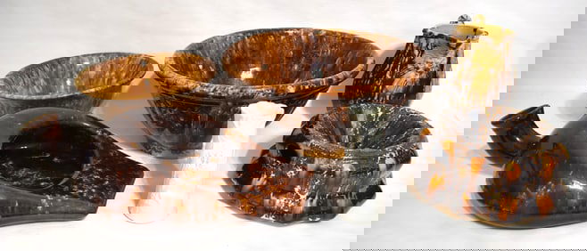 BOX LOT ASSORTED BENNINGTON POTTERY, 19TH C.