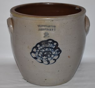 WESTON & GREGG 2 GAL. OVOID SALT GLAZED STONEWARE CROCK