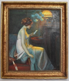 O/C LOVE NOTE SIGNED QUILIANO, 20TH C.