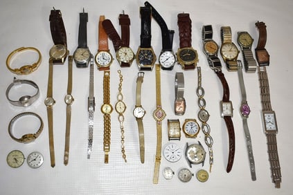 LOT ASSORTED CONTEMPORARY/VINTAGE WRIST WATCHES, 20TH C