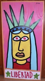O/PLYWOOD LIBERTAD SIGNED PACO (FELICI 1970- TEXAS)