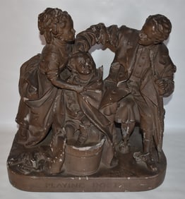 JOHN ROGERS CAST PLASTER GROUPING "PLAYING DOCTOR"