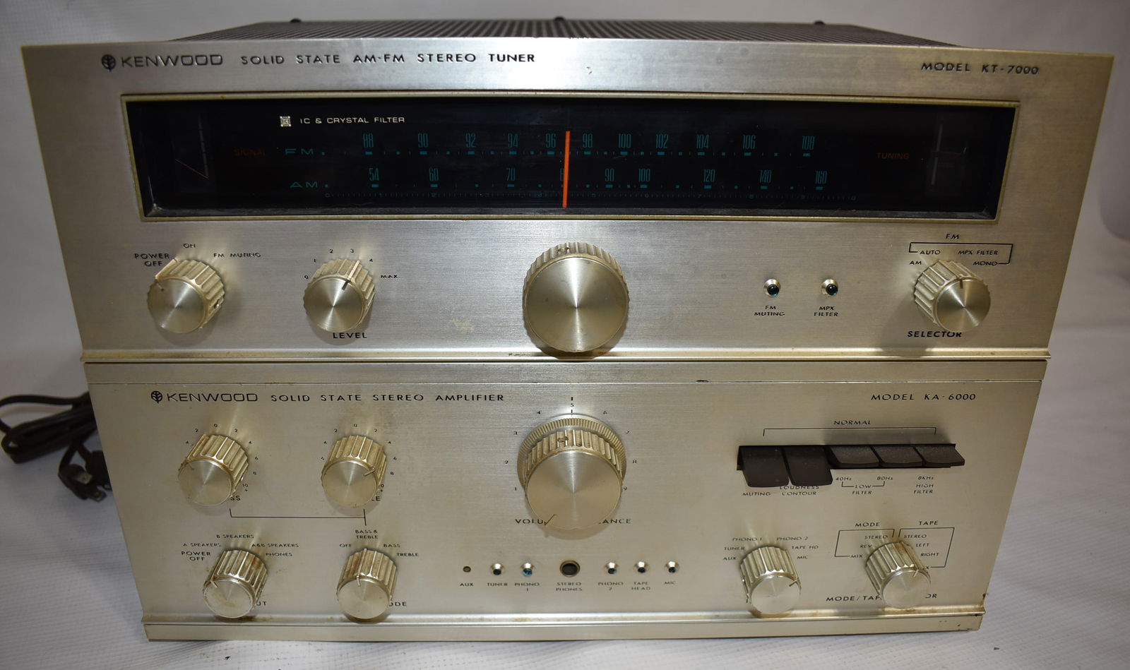(2) KENWOOD INTEGRATED STEREO SET, KT-7000, KA-6000 (1 of 6)