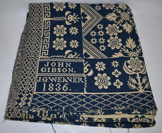 EARLY COUNTRY BLUE/WHITE COVERLET FOR JOHN GIBSON (1 of 7)