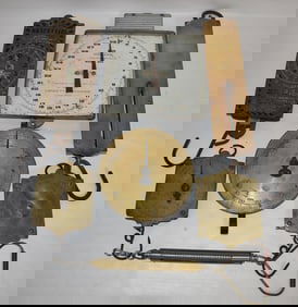 (7) VARIOUS BRASS PLATE SCALES (KASCO SEED CO.) 19TH C.