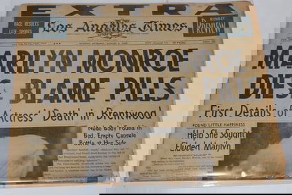 RARE MARILYN MONROE DEATH NEWSPAPER MORNING EDITION