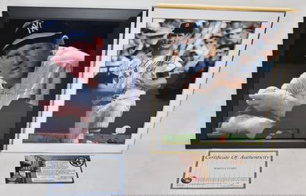 (2) AUTOGRAPHED PHOTOS TED WILLIAMS/WHITEY FORD W/COA'S