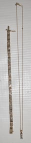 LOT (2) DECO 10KT YELLOW GOLD/DIAMOND BRACELET/NECKLACE