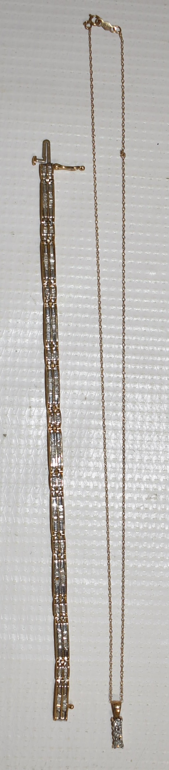 LOT (2) DECO 10KT YELLOW GOLD/DIAMOND BRACELET/NECKLACE (1 of 6)