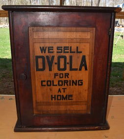 DY-O-LA COLORING DYE CABINET, 19TH C.