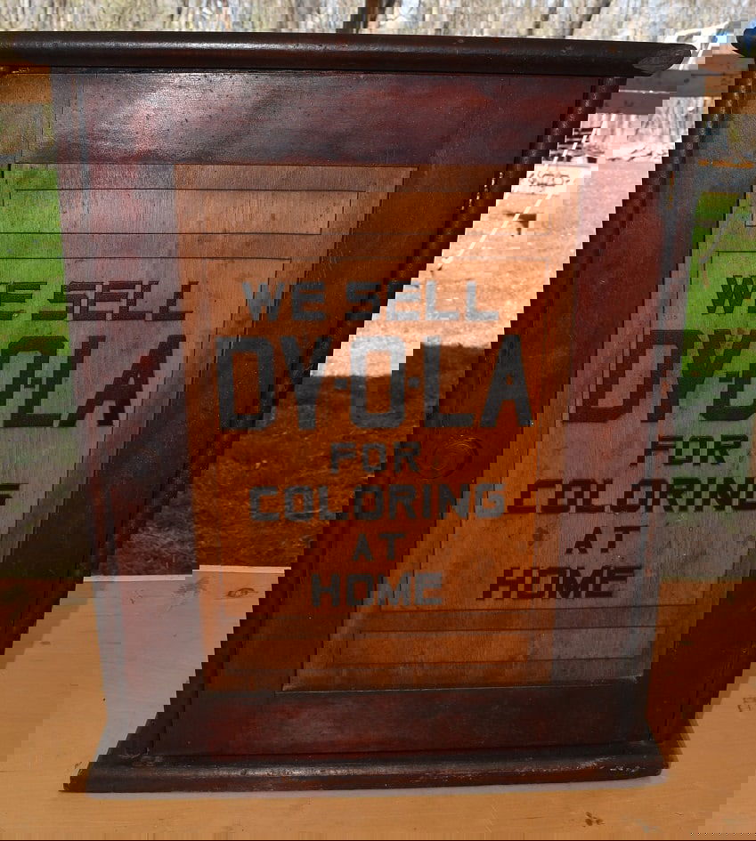 DY-O-LA COLORING DYE CABINET, 19TH C. (1 of 6)