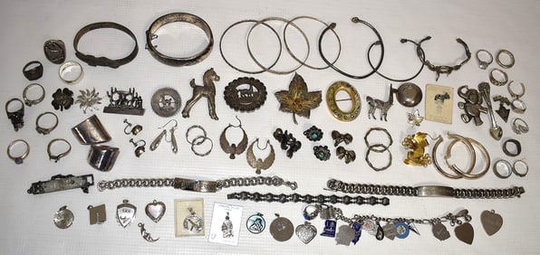 LARGE LOT ASSORTED STERLING ESTATE FINDINGS, 20TH C.