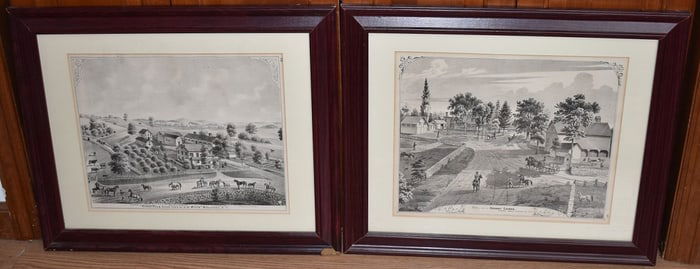 2 LITHOGRAPHS J.D. WILLIS FARM, MIDDLETOWN, NY, C. 1880