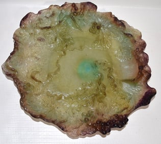 DAUM FRANCE ART GLASS CHARGER, 20TH C., D. 10"