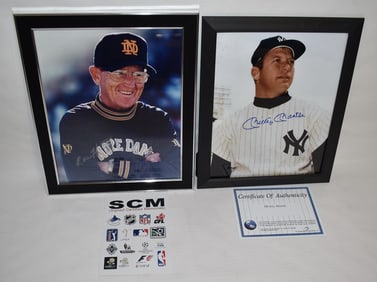 (2) AUTOGRAPHED PHOTOS MICKEY MANTLE/LOU HOLTZ W/COA'S