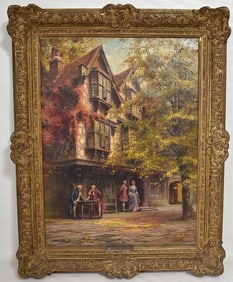 O/C THE MANOR HOUSE SIGNED CARR COX, 19TH C.