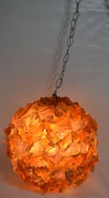 MID CENTURY MODERN CHUNK LUCITE BALL LAMP, C. 1960