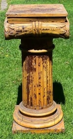 CLASSICAL STYLE CARVED OAK/PAINTED IONIC COLUMN