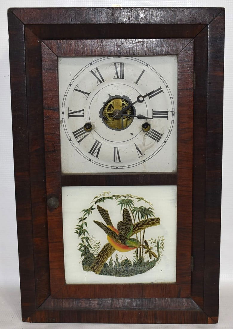 SETH THOMAS MINIATURE MAHOGANY SHELF CLOCK, 19TH C. (1 of 10)