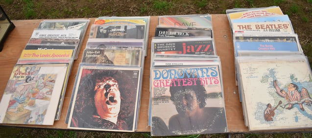BOX LOT ASSORTED ROCK & ROLL 33 1/3 RECORDS, 1970/80