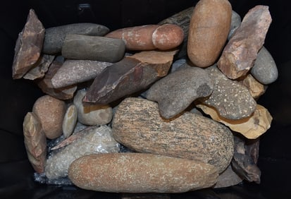 LARGE LOT ASSORTED FLINT, STONE CELTS, AX HEADS, ETC.