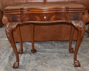 CHIPPENDALE STYLE MAHOGANY GAME/EXTENSION TABLE, 20TH C