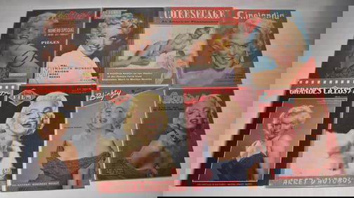 (8) EARLY MARILYN MONROE ON COVER MAGAZINES, C. 1950'S