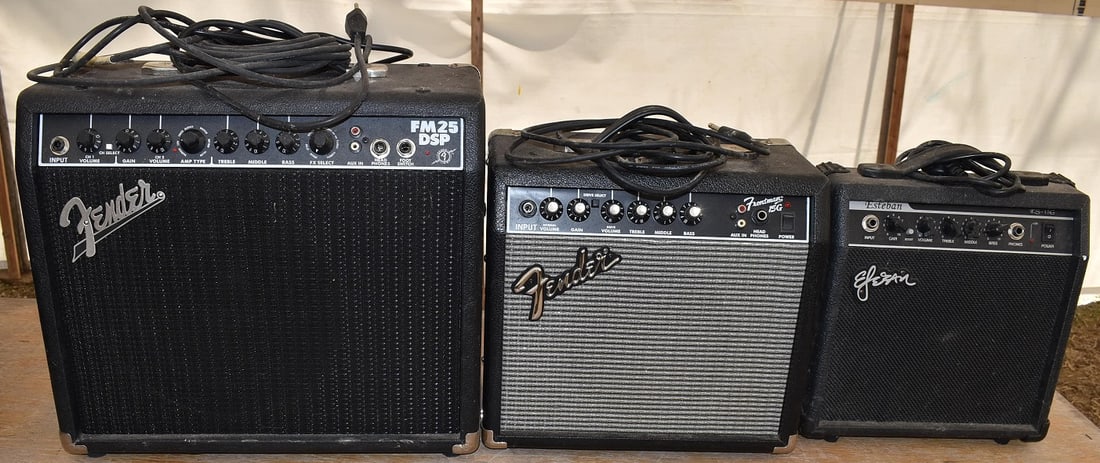 3 GUITAR AMPS INCL. (2) FENDER, (1) ESTABAN, C. 1990'S (1 of 7)