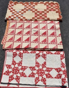 LOT (3) COUNTRY QUILTS, 19/20TH C.