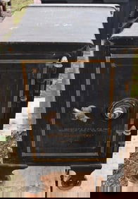 VICTORIAN SAFE W/COMBINATION, H. 27" W. 16" D. 18"