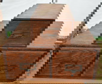 LOT (2) LIBRARY OAK FILE CABINETS, C. 1930/40