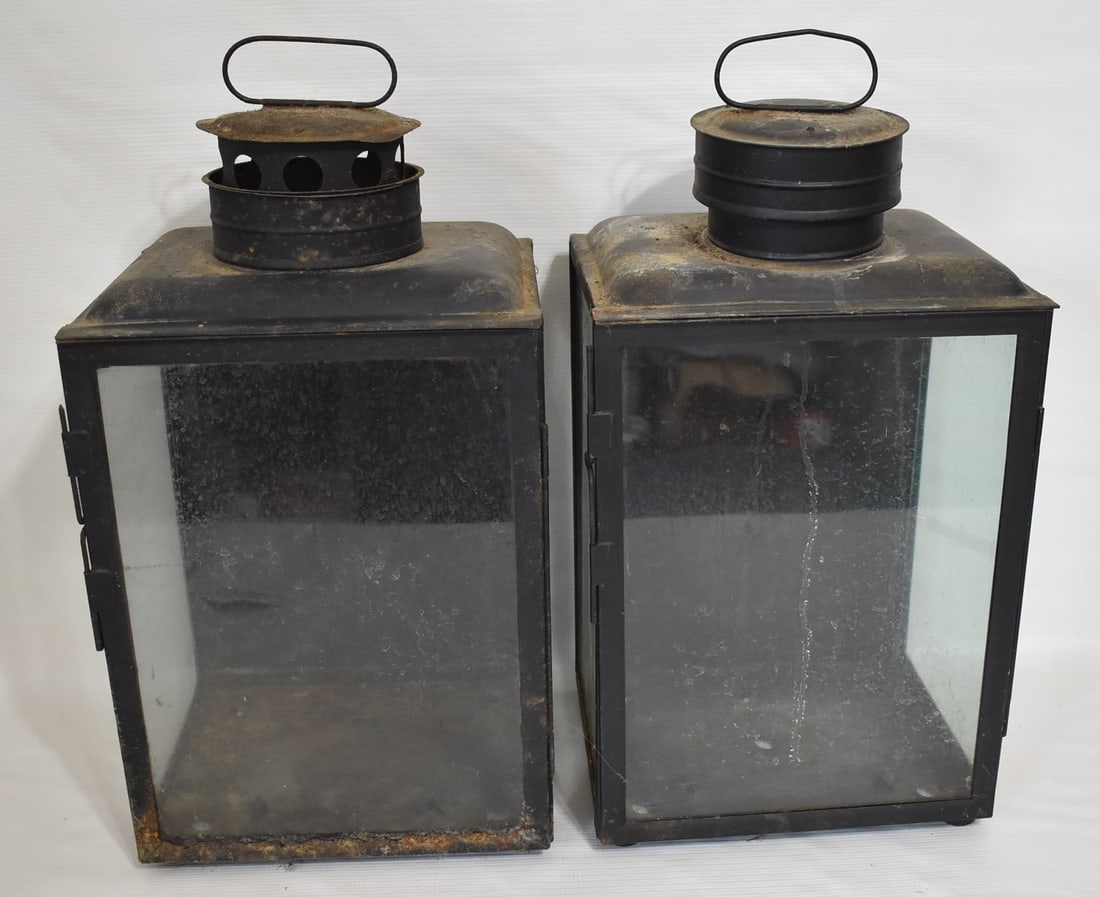 LOT (2) LARGE TOLEWARE LANTERNS, 19TH C., H. 20" (1 of 7)