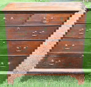 CHIPPENDALE MAHOGANY 2/3 CHEST OF DRAWERS, 18TH C.