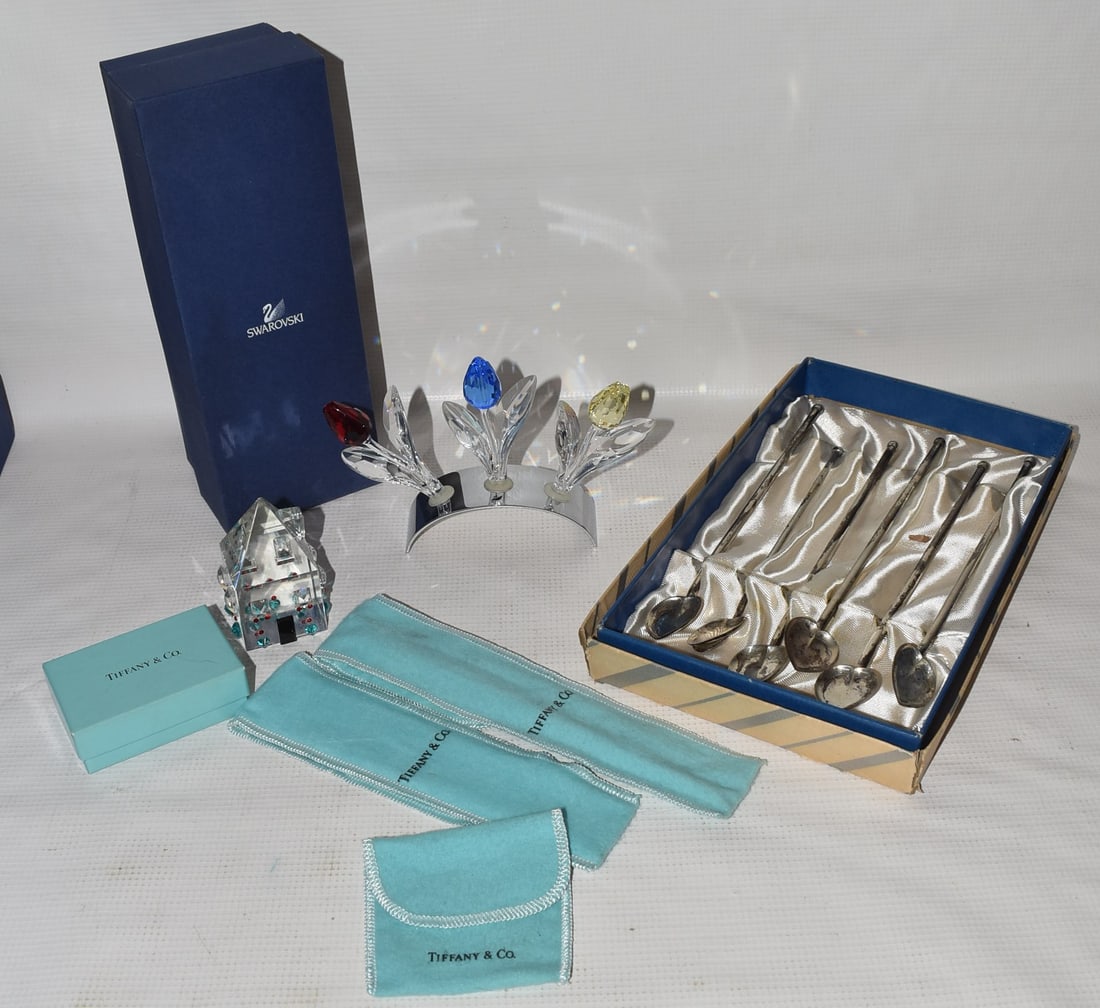 LOT INCL. TIFFANY STERLING, SWAROVSKI CRYSTAL, 20TH C.: LOT INCL. TIFFANY STERLING, SWAROVSKI CRYSTAL, 20TH C.