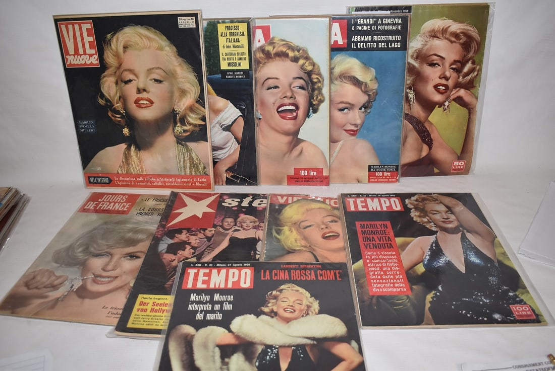 LOT (10) VINTAGE MARILYN MONROE MAGAZINES, C. 1950/60 (1 of 6)