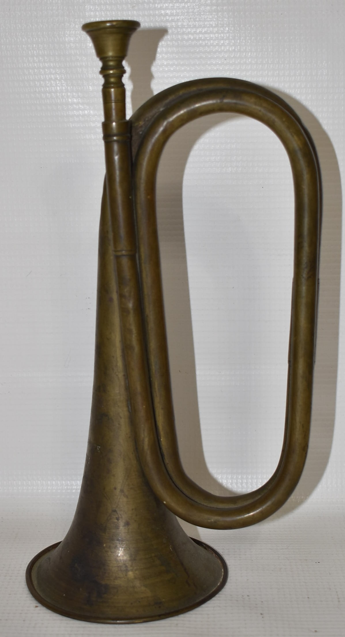 CIVIL WAR UNION INFANTRY BUGLE BY JOHN F. STRATTON: CIVIL WAR UNION INFANTRY BUGLE MANUFACTURED BY JOHN F. STRATTON RETAILED BY J. HOWARD FOOTE NEW YORK, C. 1860, L. 10 1/2"