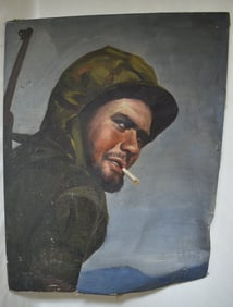 O/C "THE MARINE" SIGNED BOB GEE (AMERICAN 20TH C.)