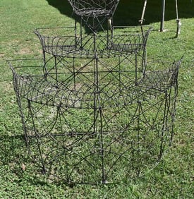 VICTORIAN WIREWORK GARDEN PLANTER, 19/20TH C.