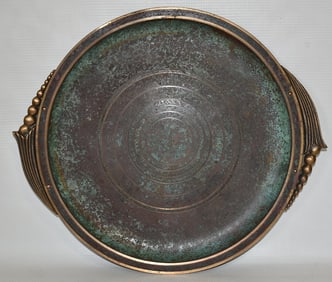 ART DECO BRONZE CHARGER SIGNED CARL (FREDERIK) SORENSEN