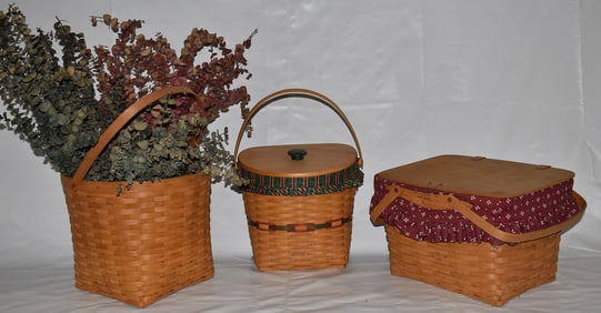 LOT (3) LONGABERGER BASKETS, C. 1990'S