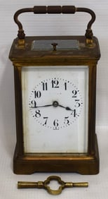 FRENCH BRASS CARRIAGE CLOCK W/OPEN ESCAPEMENT, 19TH C.