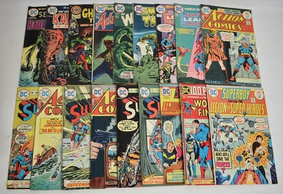 18 ASST. VINTAGE DC COMICS INCL. SUPERBOY/SUPER HEROES