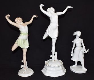 LOT (3) ROSENTHAL PORCELAIN FIGURINES, 20TH C., H. 13"