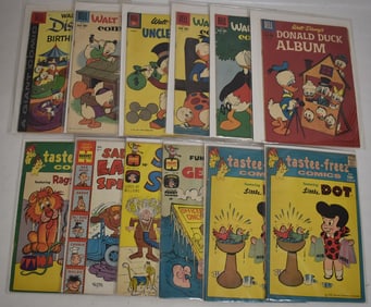 12 VINT COMICS INCL. #1 LITTLE DOT/WALT DISNEY/SAD SACK